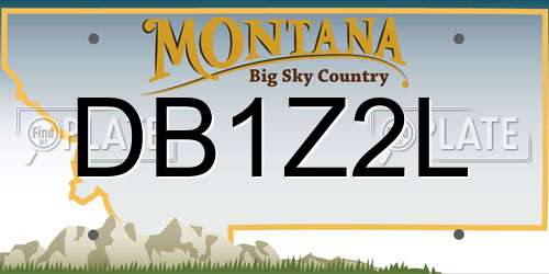 DB1Z2L Montana License Plate