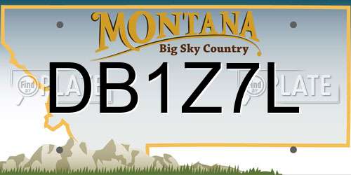 DB1Z7L Montana License Plate