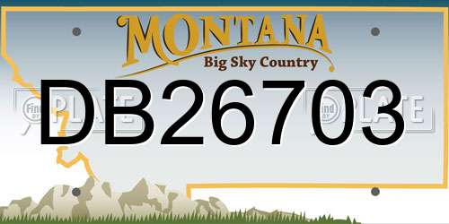 DB26703 Montana License Plate