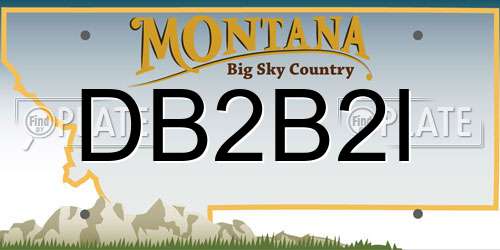 DB2B2I Montana License Plate