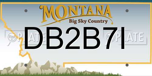 DB2B7I Montana License Plate