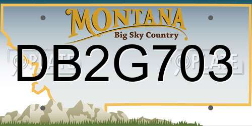 DB2G703 Montana License Plate