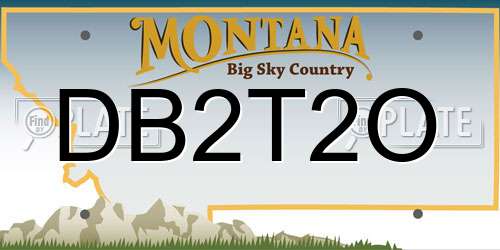 DB2T2O Montana License Plate