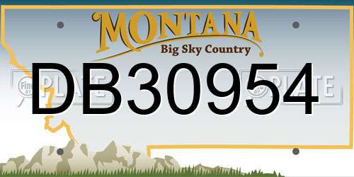 DB30954 Montana License Plate