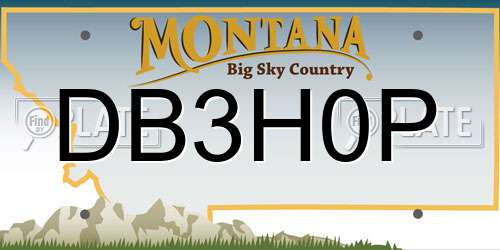 DB3H0P Montana License Plate