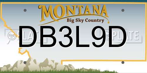 DB3L9D Montana License Plate