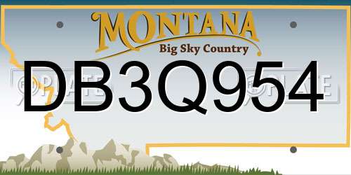 DB3Q954 Montana License Plate