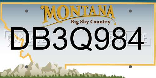 DB3Q984 Montana License Plate