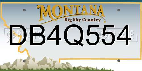 DB4Q554 Montana License Plate