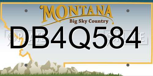 DB4Q584 Montana License Plate