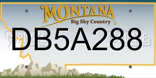 DB5A288 Montana License Plate