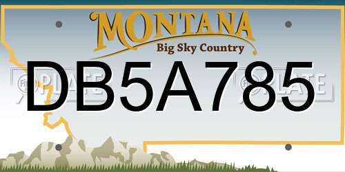 DB5A785 Montana License Plate