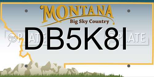 DB5K8I Montana License Plate
