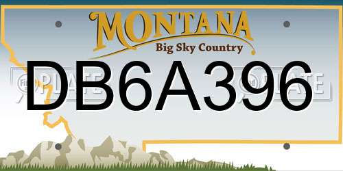 DB6A396 Montana License Plate