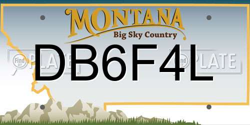DB6F4L Montana License Plate