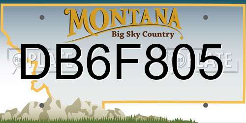 DB6F805 Montana License Plate