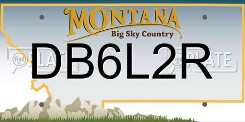 DB6L2R Montana License Plate