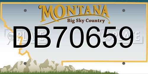 DB70659 Montana License Plate