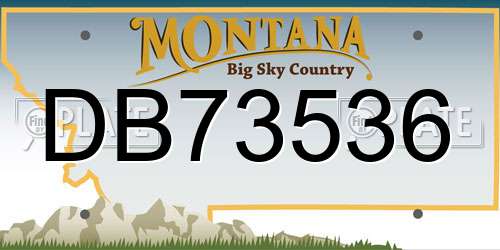 DB73536 Montana License Plate