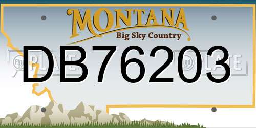 DB76203 Montana License Plate