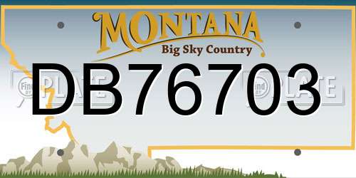 DB76703 Montana License Plate