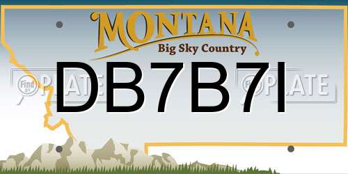DB7B7I Montana License Plate
