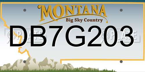 DB7G203 Montana License Plate