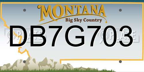 DB7G703 Montana License Plate