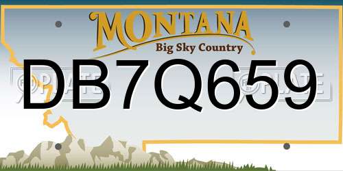 DB7Q659 Montana License Plate