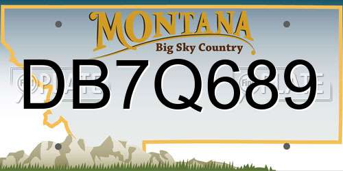 DB7Q689 Montana License Plate