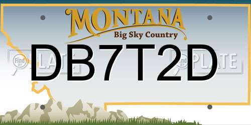 DB7T2D Montana License Plate