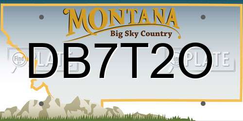 DB7T2O Montana License Plate