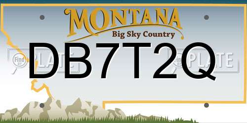 DB7T2Q Montana License Plate