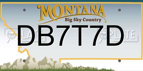 DB7T7D Montana License Plate