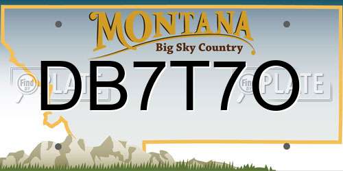 DB7T7O Montana License Plate
