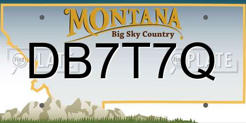 DB7T7Q Montana License Plate