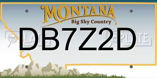 DB7Z2D Montana License Plate