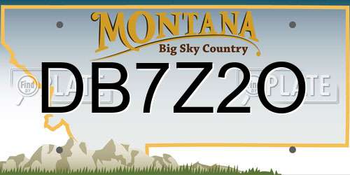 DB7Z2O Montana License Plate