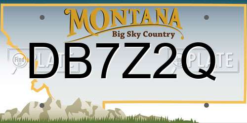 DB7Z2Q Montana License Plate