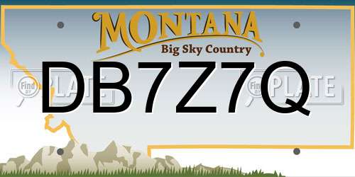 DB7Z7Q Montana License Plate