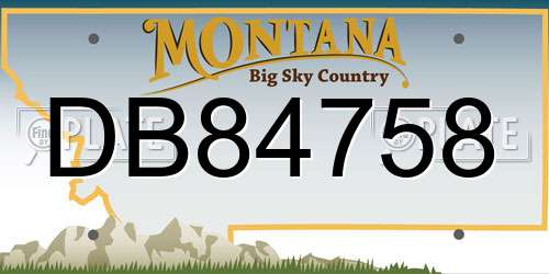 DB84758 Montana License Plate