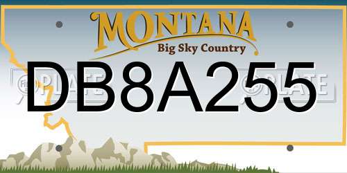 DB8A255 Montana License Plate