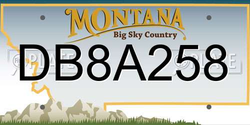DB8A258 Montana License Plate