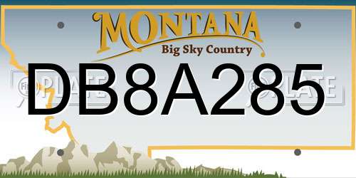 DB8A285 Montana License Plate