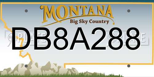 DB8A288 Montana License Plate