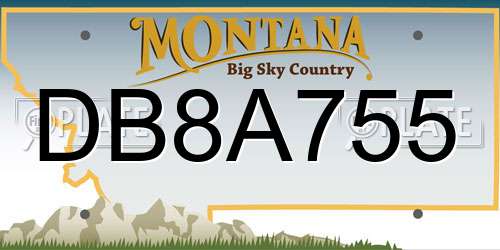 DB8A755 Montana License Plate