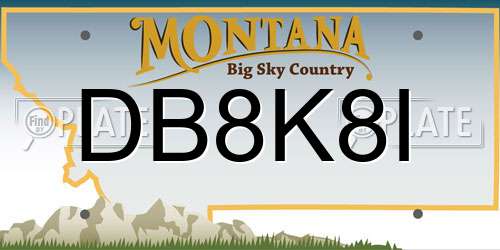 DB8K8I Montana License Plate