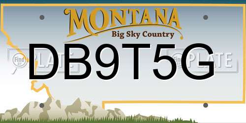DB9T5G Montana License Plate