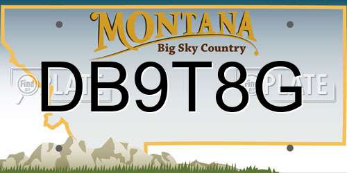 DB9T8G Montana License Plate