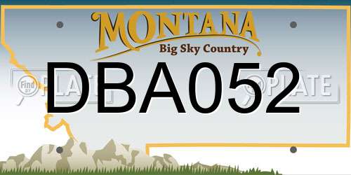DBA052 Montana License Plate